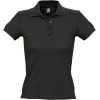 Рубашка поло женская People 210, черная Рубашка поло женская People 210, черная