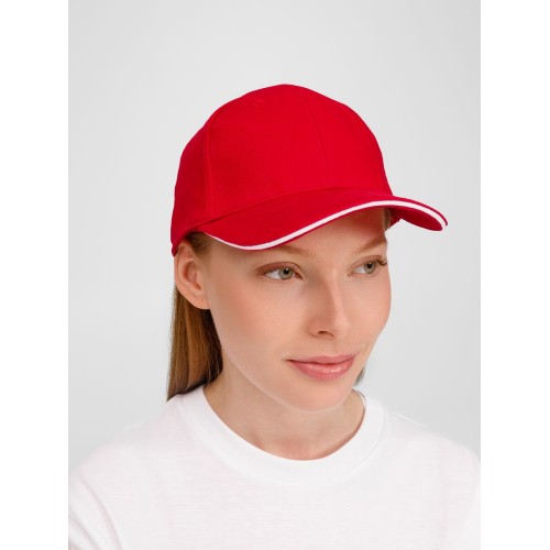 Бейсболка Buffalo, красная с белым