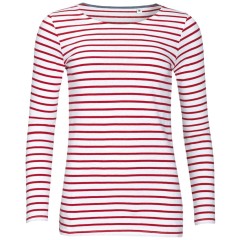 Футболка женская Marine Women, белая с красным