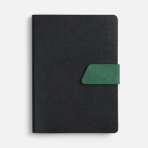 Ежедневник Boom, недатированный, черный с зеленым