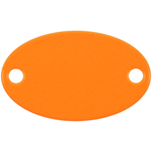 Шильдик металлический Alfa Oval, оранжевый неон