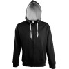 Толстовка мужская на молнии Soul Men 290 с контрастным капюшоном, черная Толстовка мужская на молнии Soul Men 290 с контрастным капюшоном, черная
