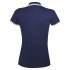 Рубашка поло женская Pasadena Women 200 с контрастной отделкой, темно-синяя с белым