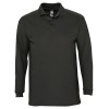 Рубашка поло мужская с длинным рукавом Winter II 210 черная Рубашка поло мужская с длинным рукавом Winter II 210 черная
