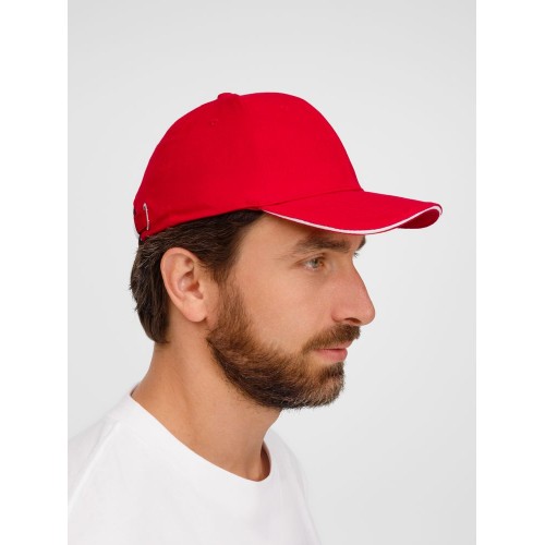 Бейсболка Buffalo, красная с белым