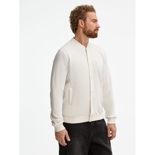 Бомбер унисекс Nuppu, молочно-белый