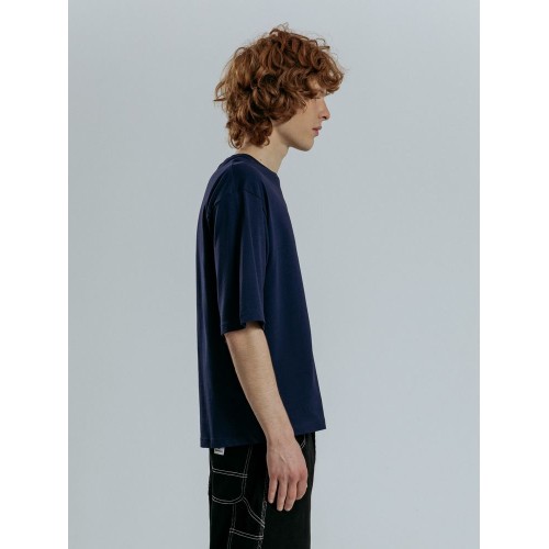 Футболка оверсайз унисекс Base Space, темно-синяя