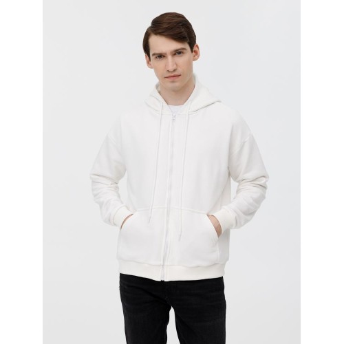 Толстовка унисекс оверсайз на молнии Zippy Terry, белая