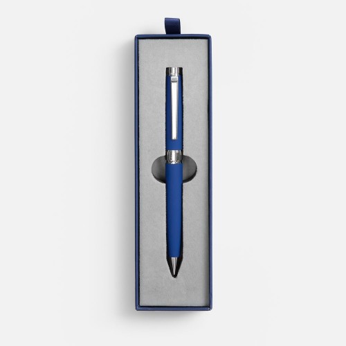 Ручка шариковая Broad Ring Soft Touch в футляре, синяя