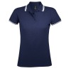 Рубашка поло женская Pasadena Women 200 с контрастной отделкой, темно-синяя с белым Рубашка поло женская Pasadena Women 200 с контрастной отделкой, темно-синяя с белым