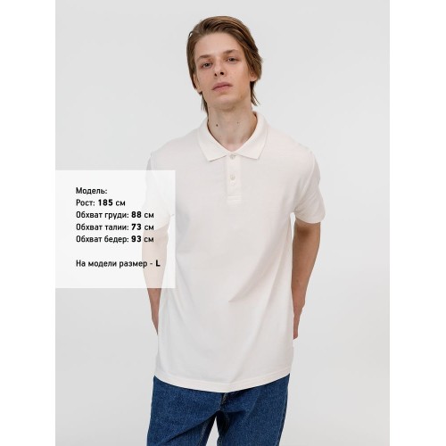 Рубашка поло унисекс Pulse, молочно-белая