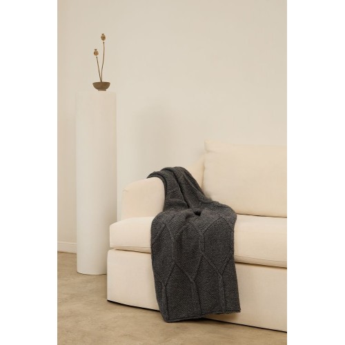 Плед Curve Verve, серый меланж (маренго)