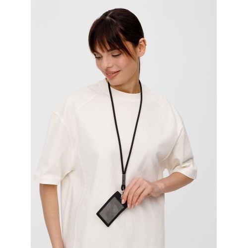 Шнурок для бейджа Tube Metal, черный