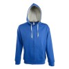 Толстовка мужская на молнии Soul Men 290 с контрастным капюшоном, ярко-синяя Толстовка мужская на молнии Soul Men 290 с контрастным капюшоном, ярко-синяя