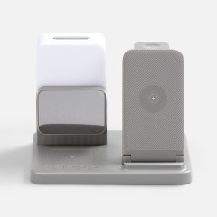 Зарядная станция с электронными часами и подсветкой Large Charge ver.3, серая