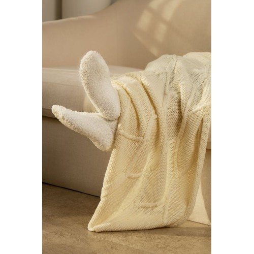 Плед Curve Verve, молочно-белый