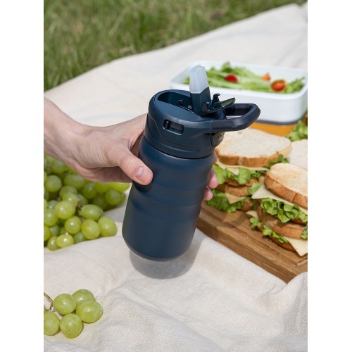 Термобутылка Fujisan 2.0 без логотипа, темно-синяя