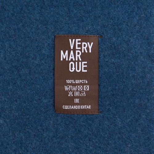 Плед Fleco, синий с коричневым