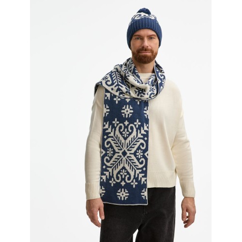 Шарф Wintertude L, синий с белым