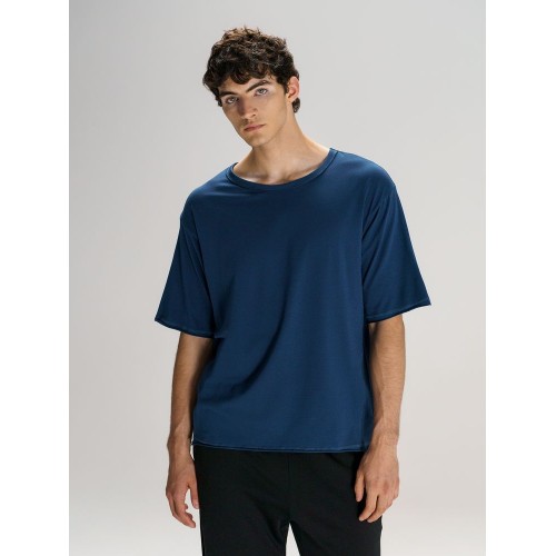 Футболка оверсайз унисекс Vozduh, темно-синяя