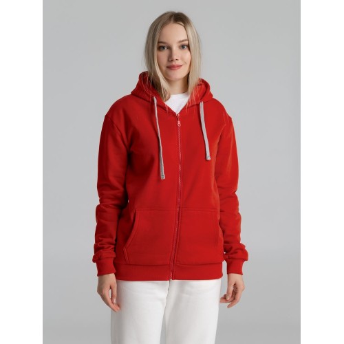 Толстовка на молнии с капюшоном Unit Siverga Heavy, красная