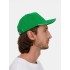 Бейсболка Classic 2.0, ярко-зеленая с белым кантом