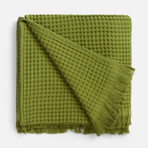 Плед вафельный Elenglect, зеленый