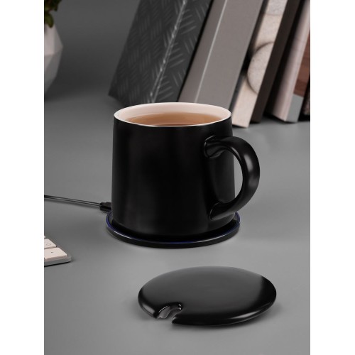 Кружка с подогревом и беспроводной зарядкой dualBase ver. 2.0 Matt, черная