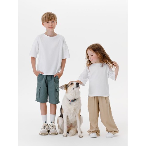 Футболка детская оверсайз Teezer, белая