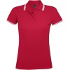 Рубашка поло женская Pasadena Women 200 с контрастной отделкой, красная с белым Рубашка поло женская Pasadena Women 200 с контрастной отделкой, красная с белым