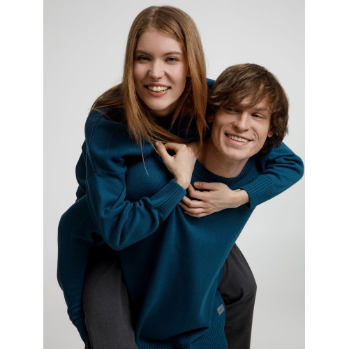 Джемпер оверсайз унисекс Stated в сумке, синий (морская волна)