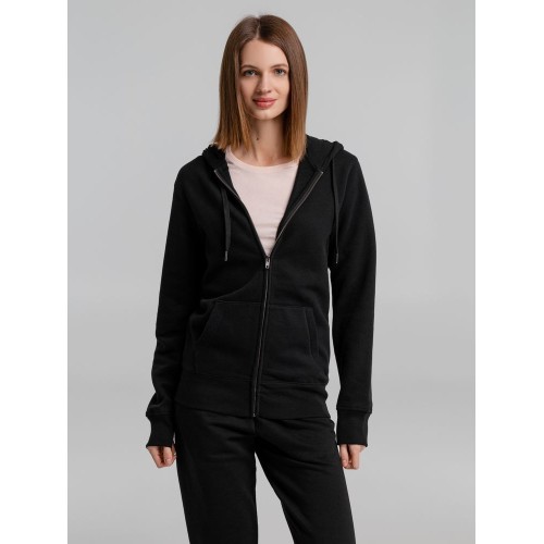 Толстовка на молнии с капюшоном унисекс King, черная