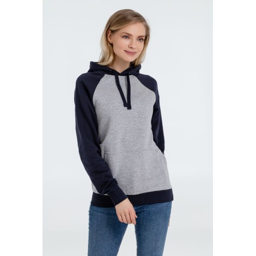 Толстовка унисекс Seattle, серый меланж с темно-синим