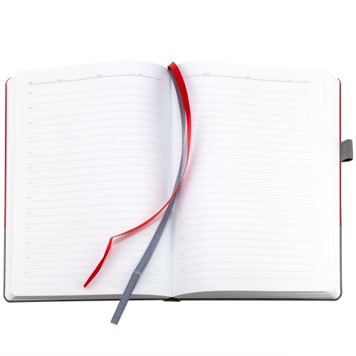 Ежедневник Horizon, недатированный, серый с красным