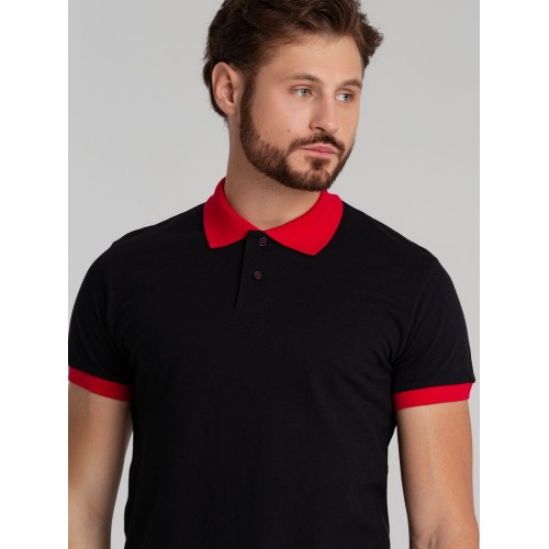 Рубашка поло Prince 190, черная с красным