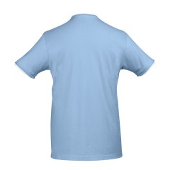 Футболка мужская с контрастной отделкой Madison 170, голубой/белый