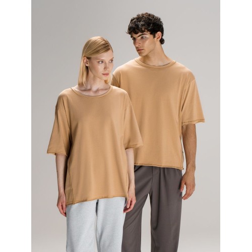 Футболка оверсайз унисекс Vozduh, бежевая