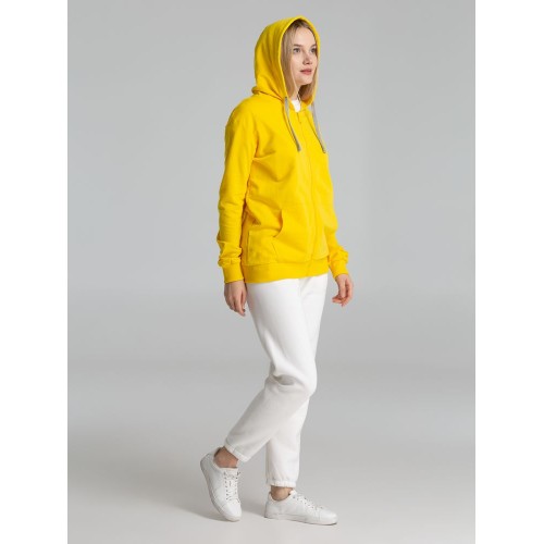 Толстовка на молнии с капюшоном Unit Siverga, желтая