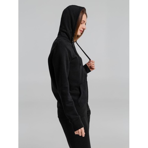 Толстовка на молнии с капюшоном унисекс King, черная