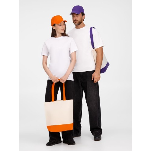 Бейсболка Canopy, фиолетовая с белым кантом