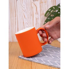 Кружка Promo Soft с покрытием софт-тач, оранжевая