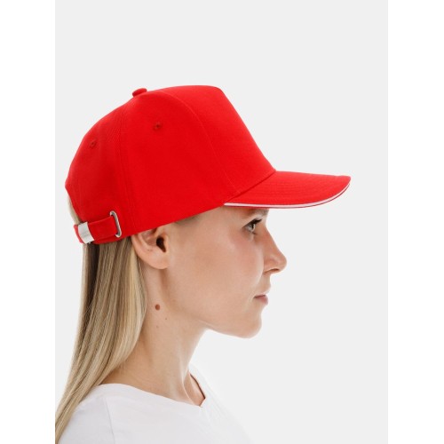 Бейсболка Classic 2.0, красная с белым кантом