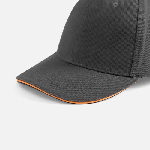 Бейсболка Buffalo, серая с оранжевым