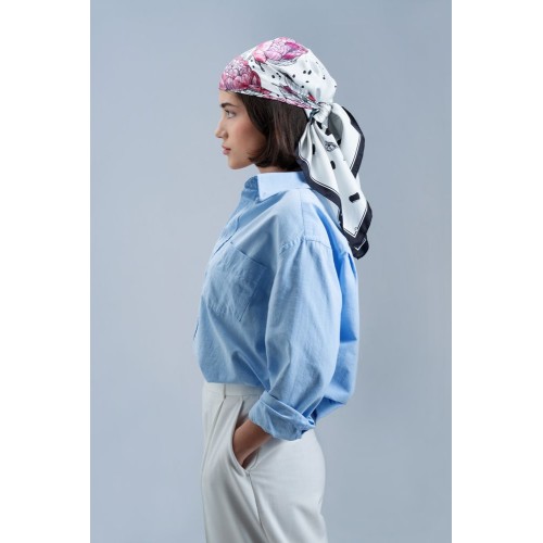 Платок шелковый Delicate, пионы