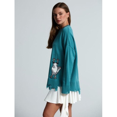 Свитер оверсайз Tricksy Net Grunge на заказ, акрил