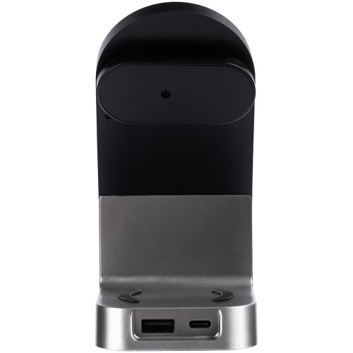 Зарядная станция с часами E-Store для смартфона, часов и наушников, черная