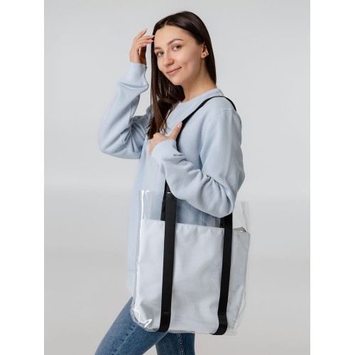 Шопер Clarity с белым органайзером, прозрачный