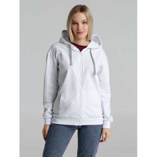 Толстовка на молнии с капюшоном Unit Siverga, белая