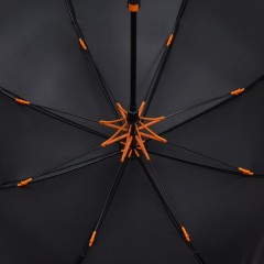 Зонт-трость Hidecolor с цветными спицами, черный с оранжевым