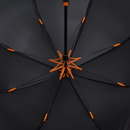 Зонт-трость Hidecolor с цветными спицами, черный с оранжевым